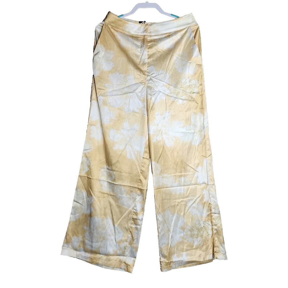 Commense Romance Yellow with white Flowers Floral Printed Wide-leg Pants Size M - Picture 7 of 11